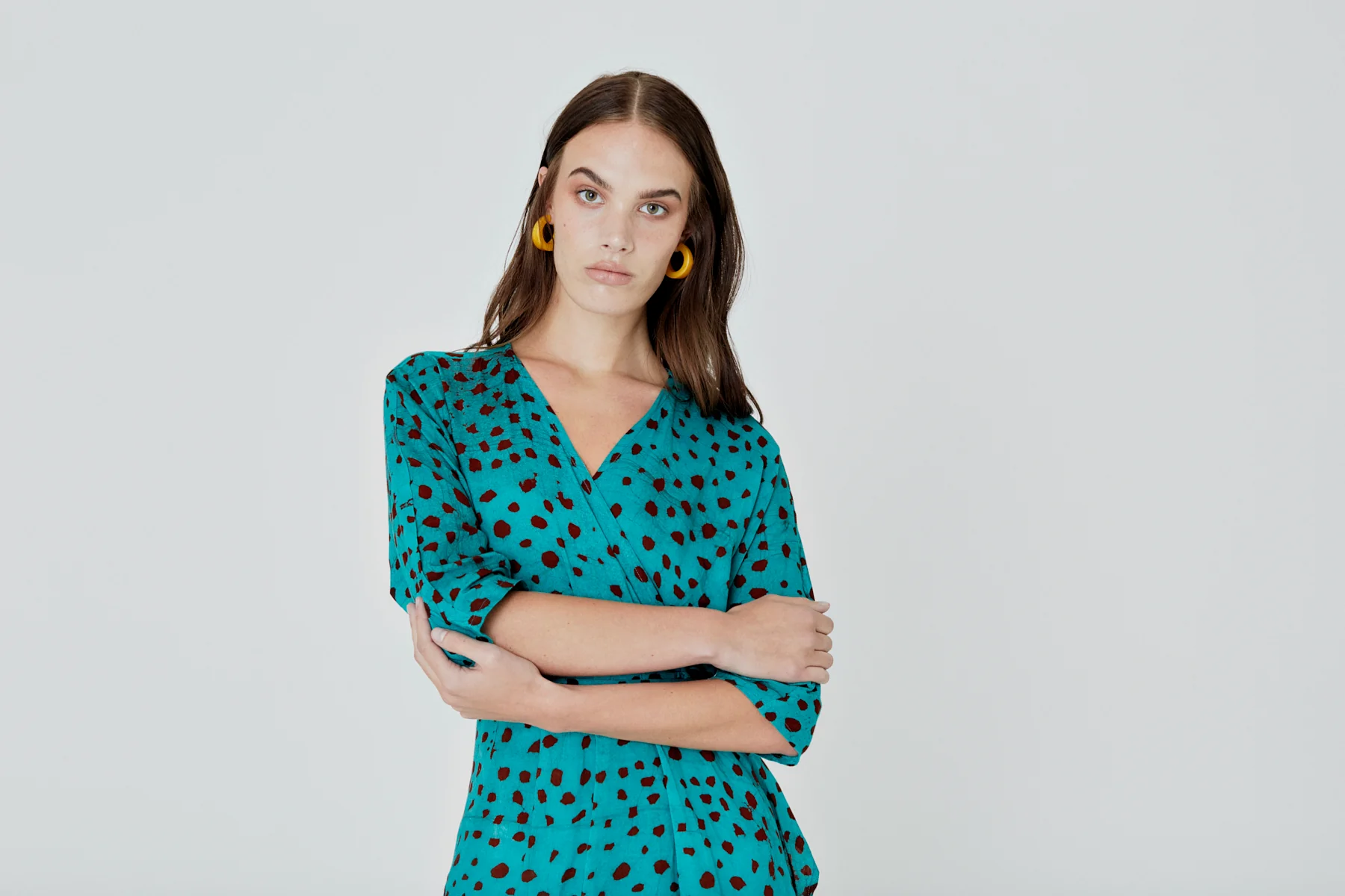 Letsa Wrap Dress in Baby Giraffe - Image 12