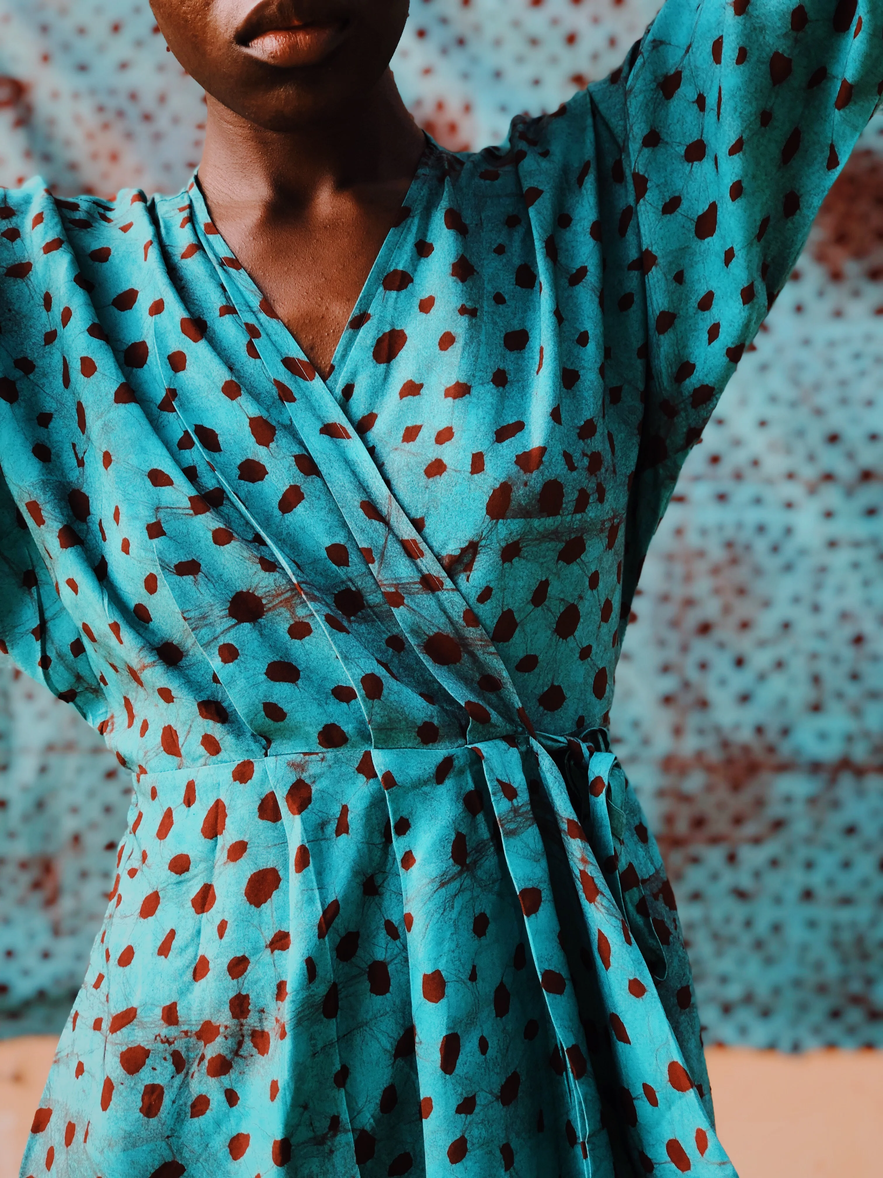 Letsa Wrap Dress in Baby Giraffe - Image 5