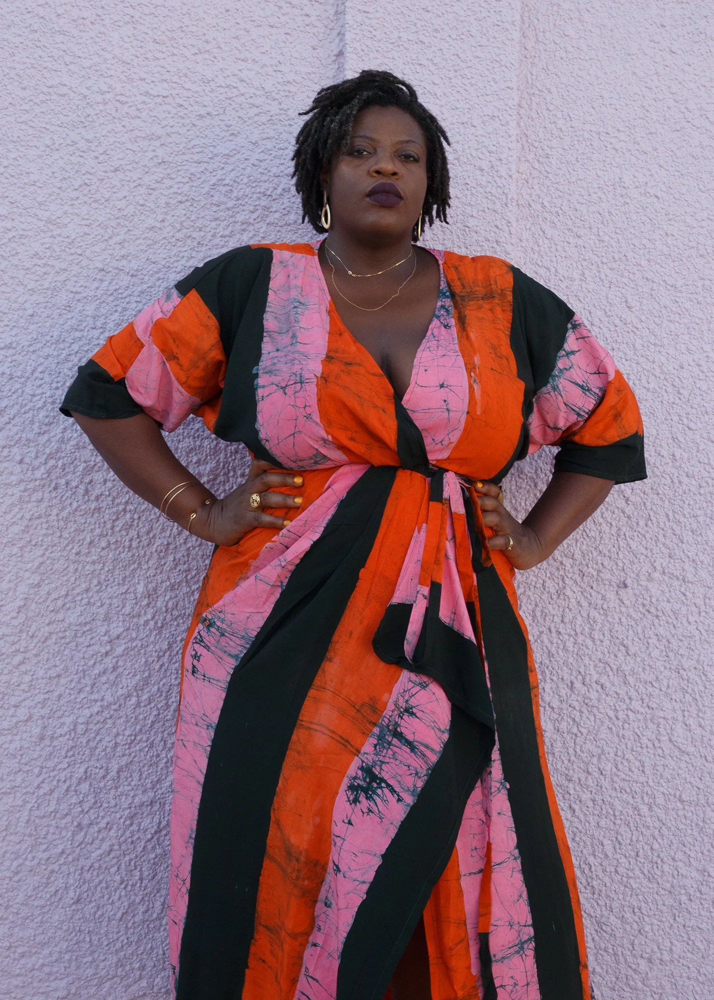 Letsa Wrap Dress in Carmine - Image 5