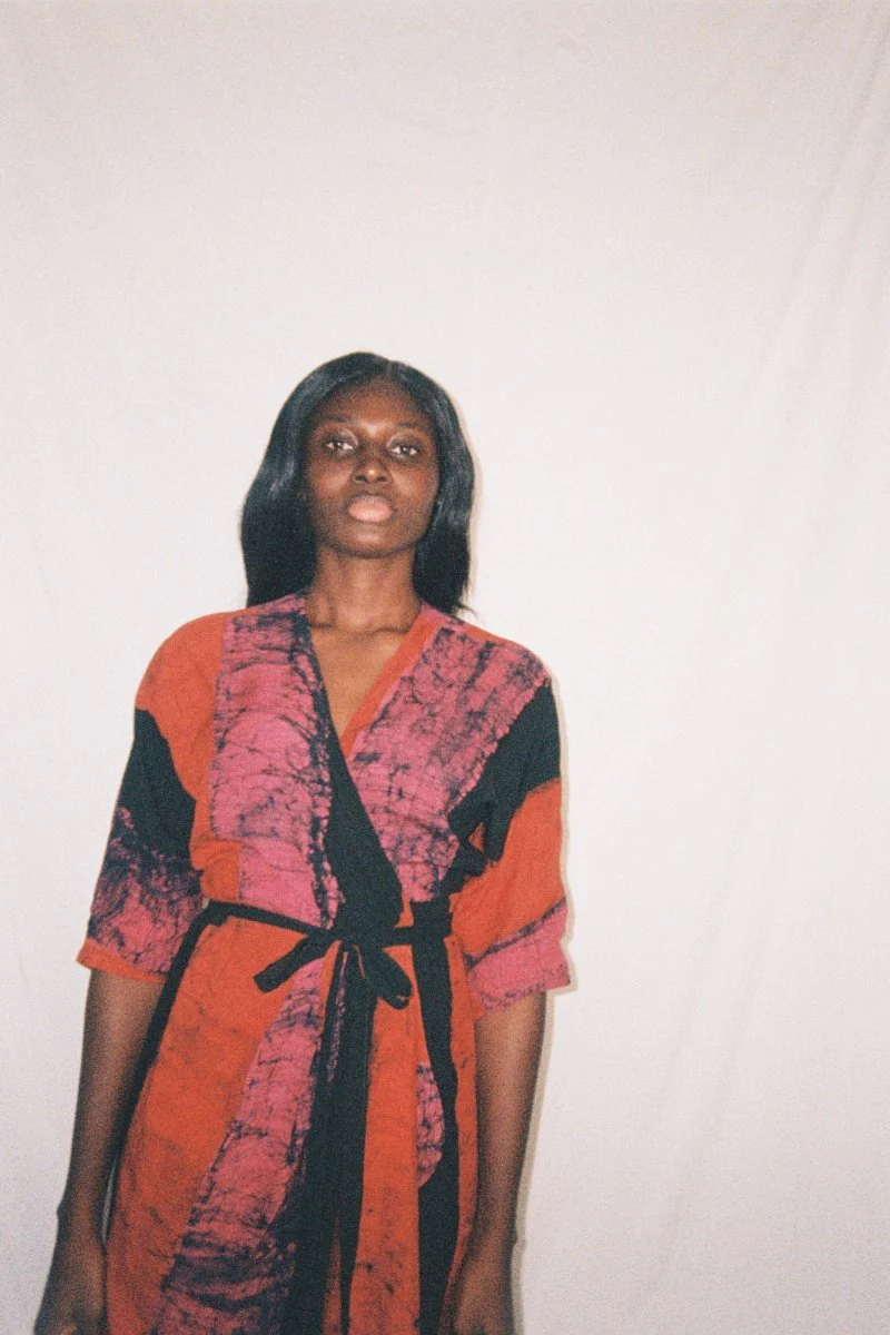 Letsa Wrap Dress in Carmine - Image 7